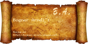 Bogner Arnót névjegykártya